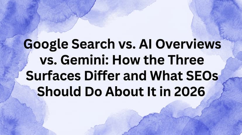 Google Search vs. AI Overviews vs. Gemini: How the Three Surfaces Differ and What SEOs Should Do About It in 2026