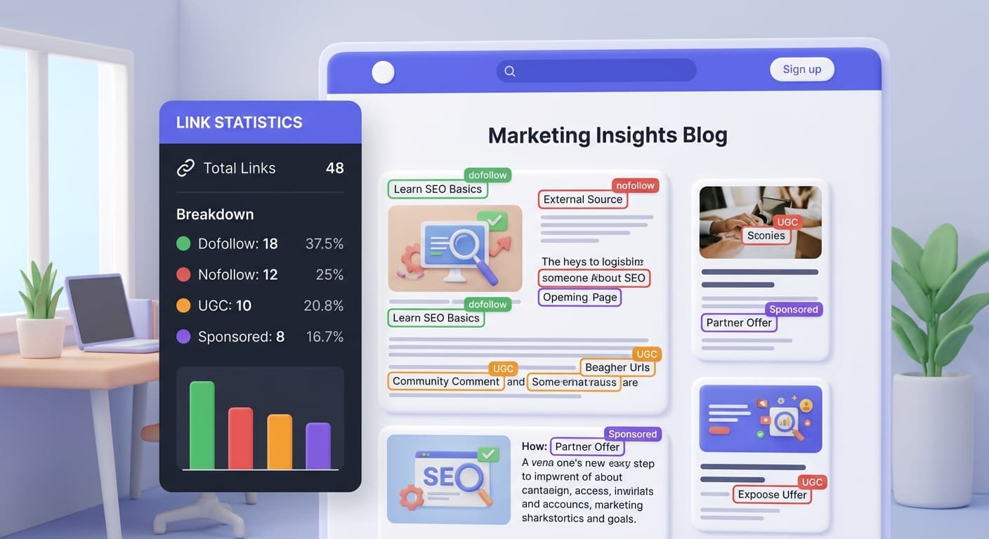 Color-coded link highlighter visualization