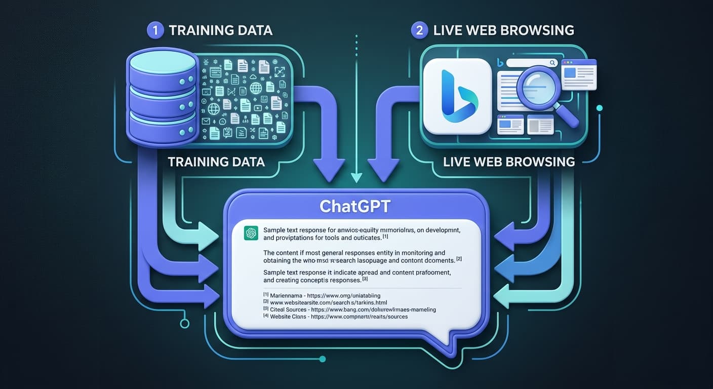 ChatGPT's two-layer citation system: training data vs. live web browsing