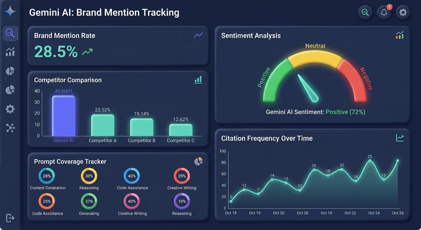 Gemini brand mention tracking dashboard metrics