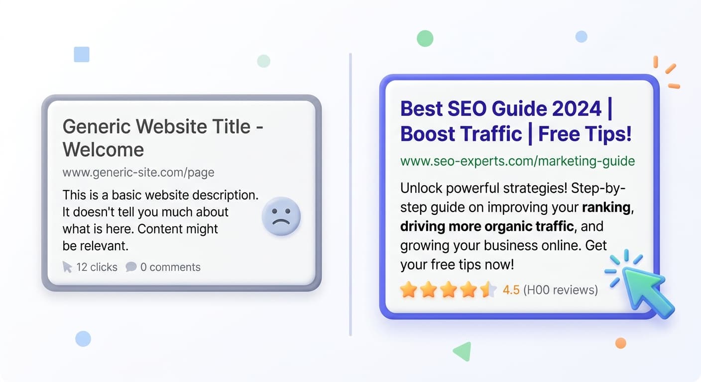 Optimized vs. non-optimized search snippets comparison