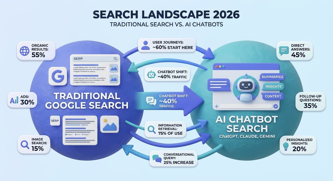 AI and traditional search landscape split in 2026
