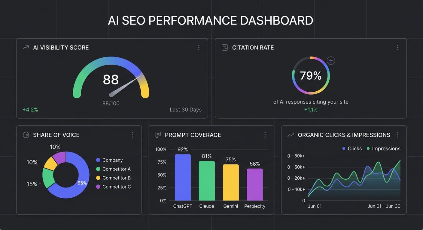 Key AI SEO dashboard metrics