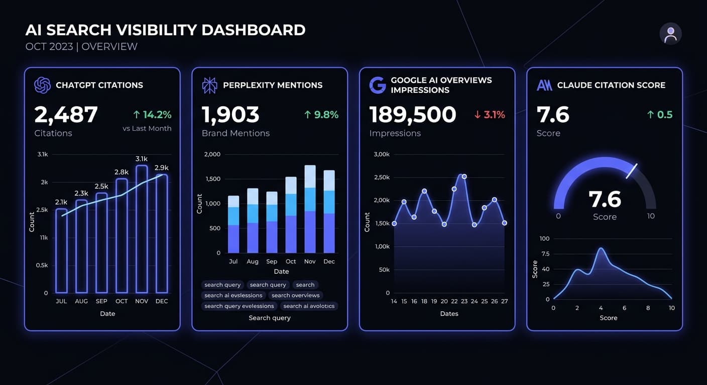 AI visibility tracking dashboard