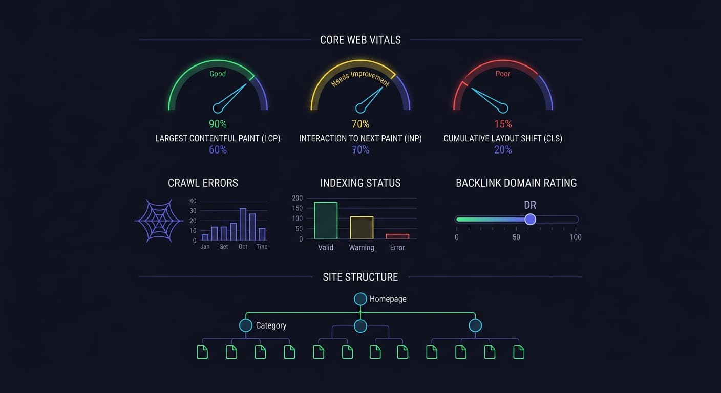 Technical SEO Health Monitoring: Core Web Vitals, Crawl Errors, and Indexing