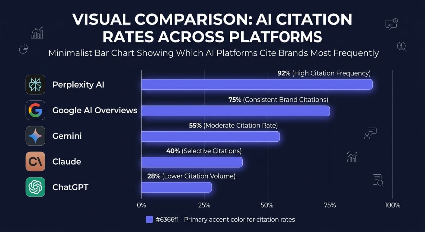 AI citation rates across platforms comparison