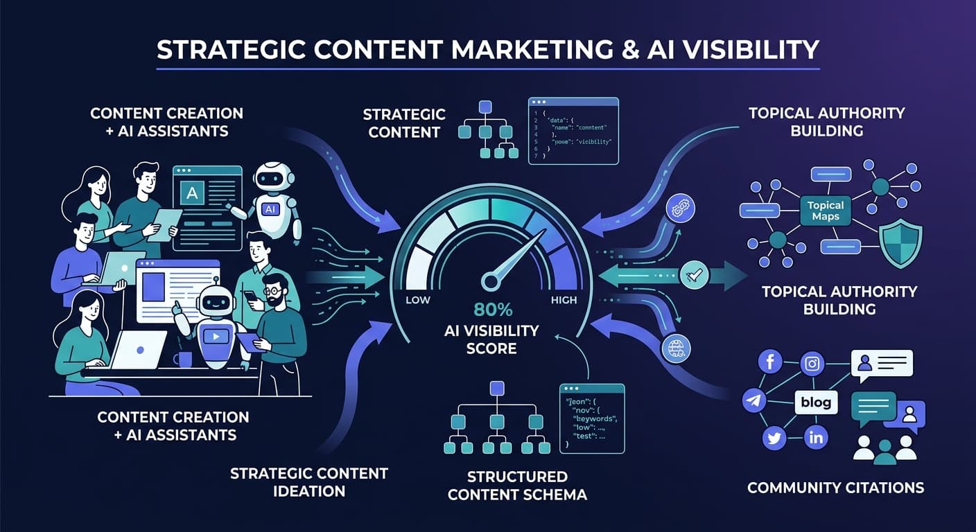 Building topical authority and AI visibility strategy