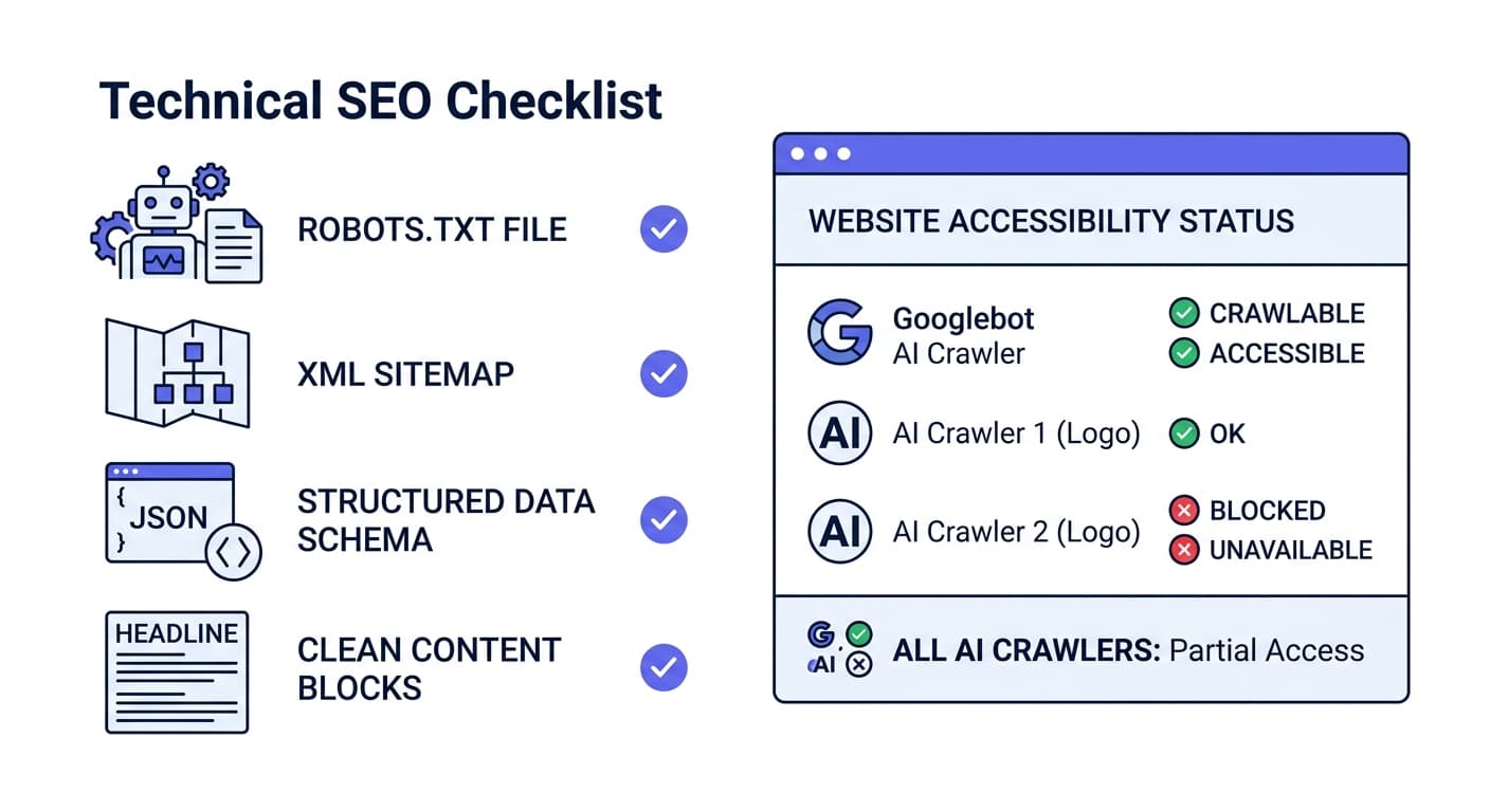 Technical SEO checklist for AI crawler accessibility
