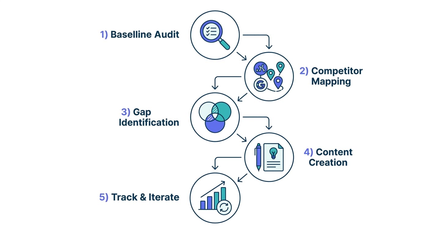 Step-by-step citation gap analysis process